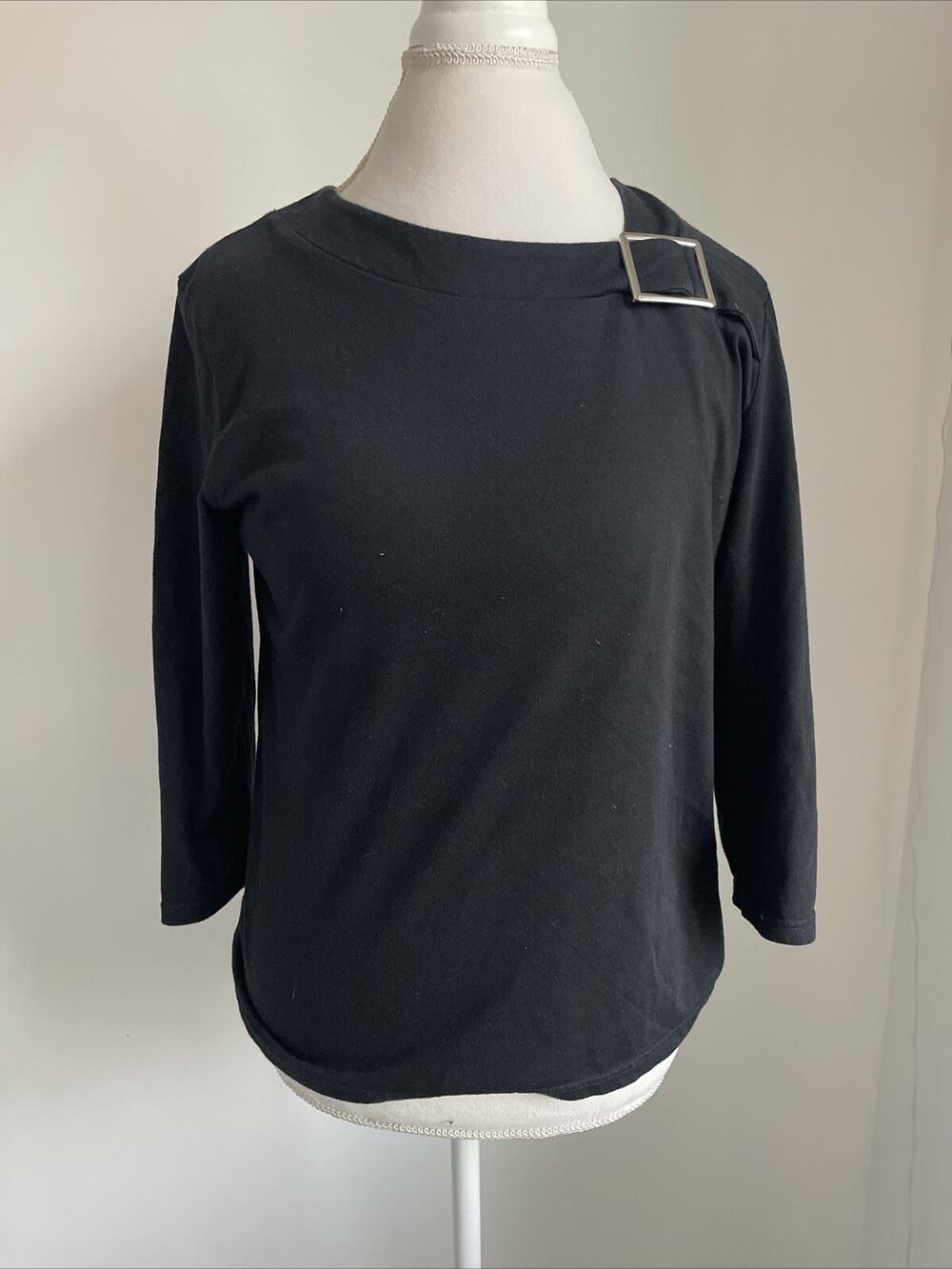 Jason Maxwell Women's Size SMALL Black 3/4 Sleeve Top Shirt C13